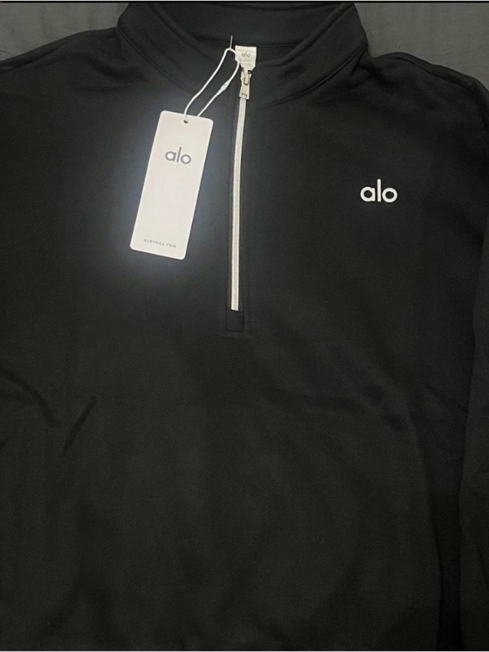 ALO Yoga Men’s Black Quarter-Zip Mock Neck Sweater